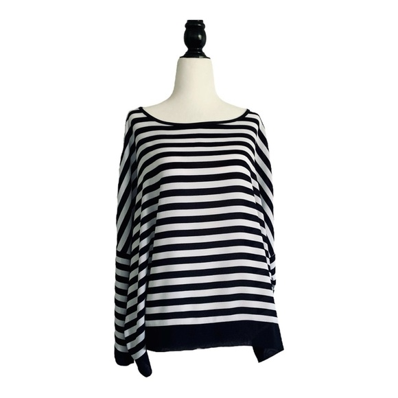 Joseph Ribkoff semi sheer striped top - Picture 1 of 9